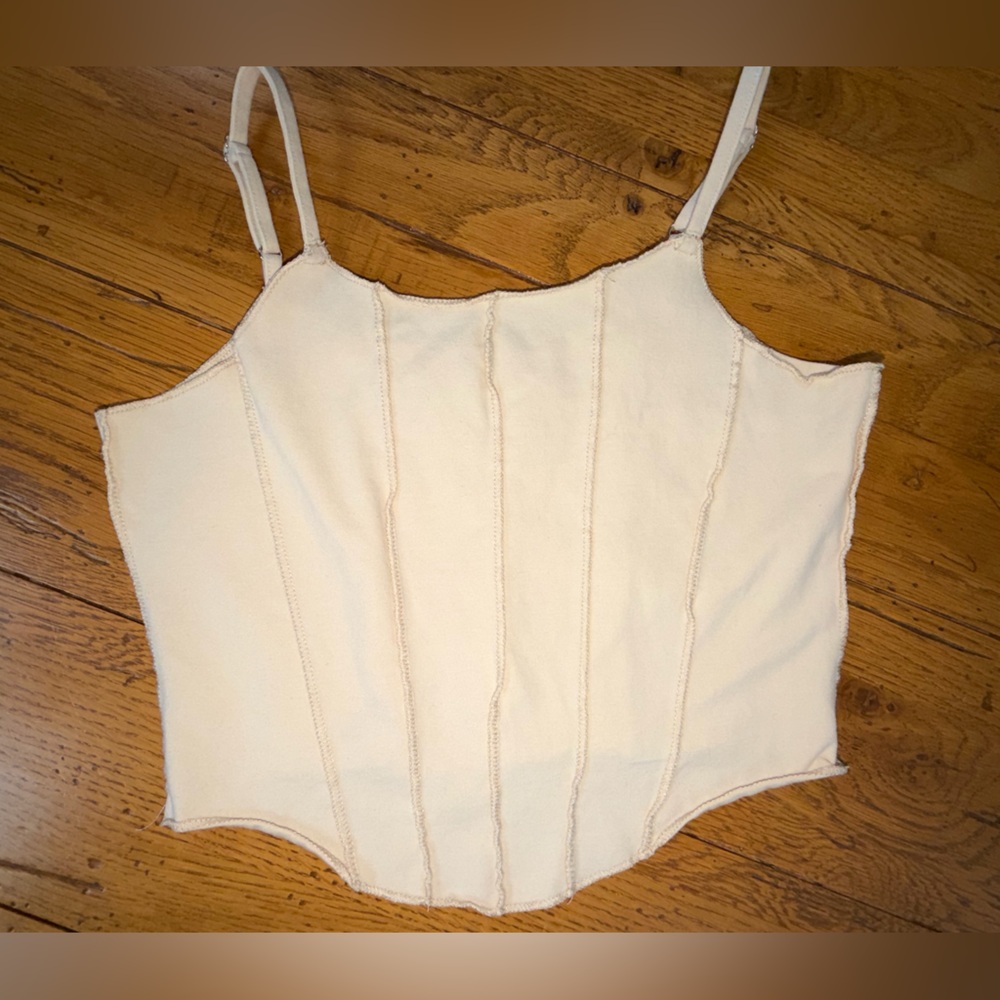 Cute Ivory Cream Cami Crop Top Corset by Shein sz Medium